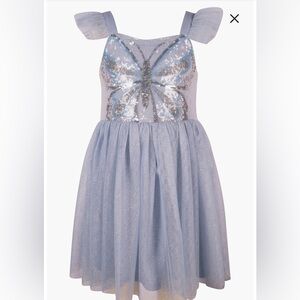 Kids' Sequin Butterfly Mesh Dress